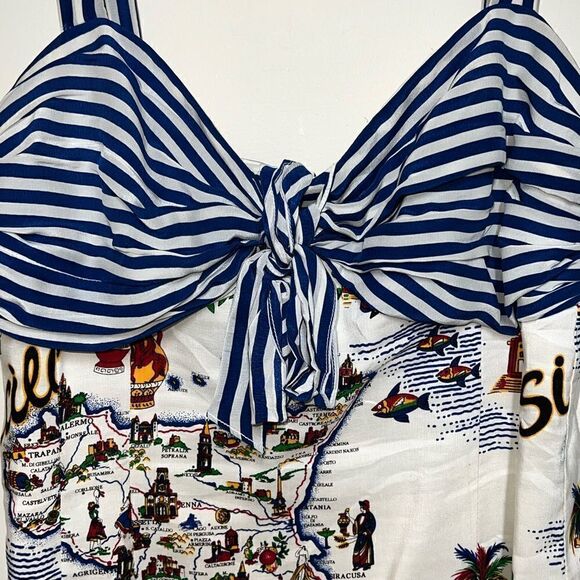 Rare Vintage Nanette Lepore Linen and Silk Spanish Inspired Sundress Sz 6 - Picture 4 of 6